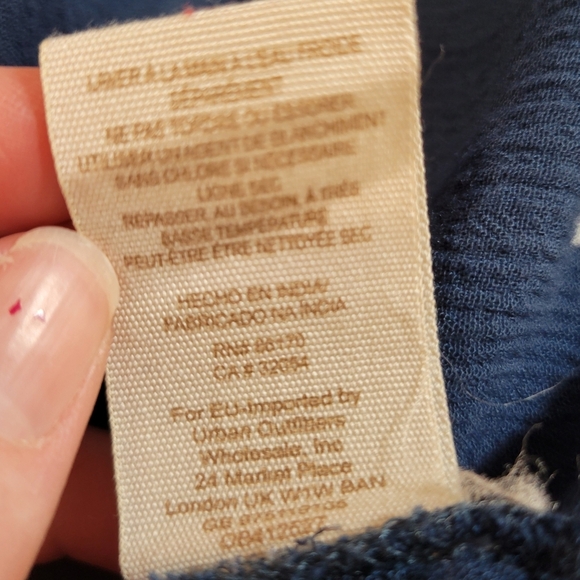 Free People (Women's M) "From your heart" Blue Floral Print Baby doll Mini Dress - Picture 8 of 8